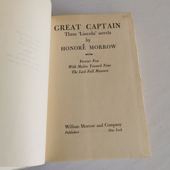 1950s Great Captain Lincoln Trilogy by Honoré Morrow HC Book w/DJ Honest Abe - Picture 5 of 9